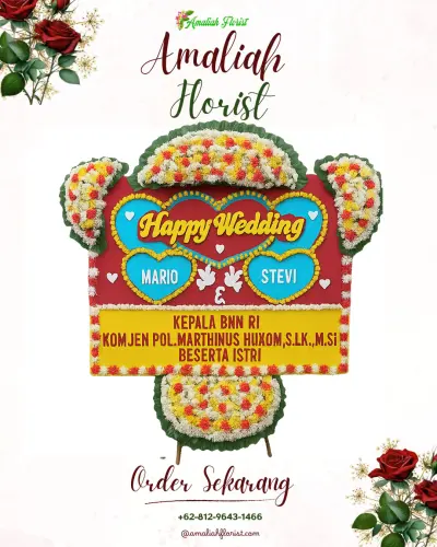 Karangan Papan Bunga Pernikahan di Kalipenggung